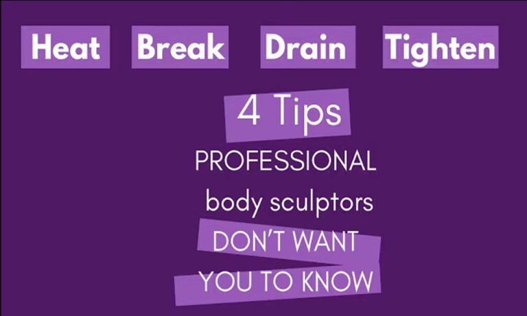 four steps of body sculpting - Heat, Break, Drain, and Tighten